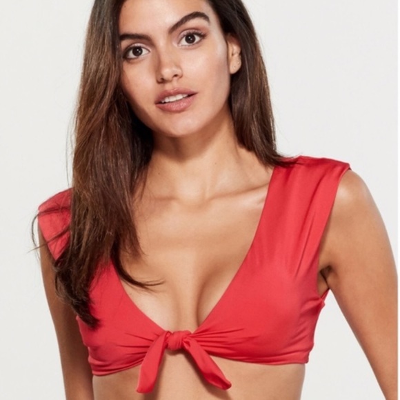 TRINA TURK Getaway Solid Cap Sleeve Bikini Top - Picture 1 of 12